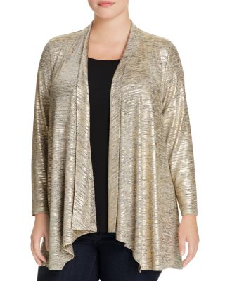 Calvin Klein Plus Metallic Flyaway Cardigan