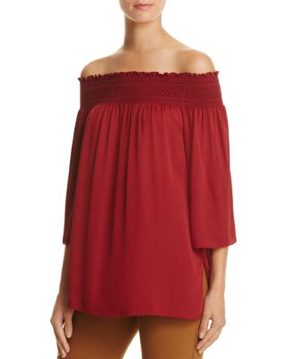 Theory Elistaire Off-The-Shoulder Silk Top