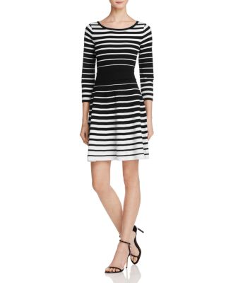 MILLY Degrade Stripe Flare Dress