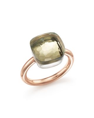 Pomellato Nudo Maxi Ring with Prasiolite in 18K Rose and White Gold