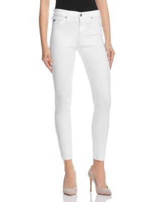 AG High Rise Skinny Ankle Jeans in White