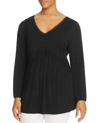 Daniel Rainn Plus Embroidered Babydoll Top