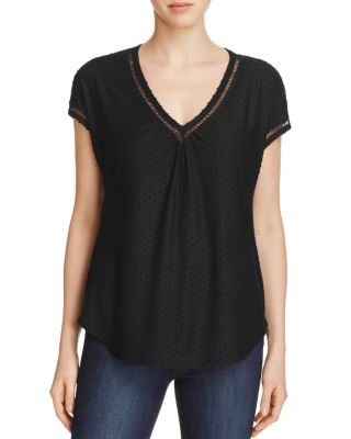 Daniel Rainn Mesh Back Swiss Dot Top