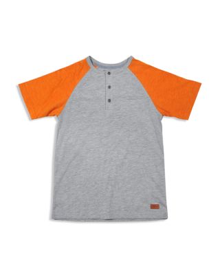 7 For All Mankind Boys' Colorblock Slubbed Henley Tee - Sizes 8-16