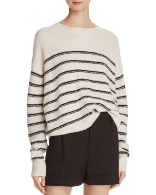 Vince Striped Bouclé Cashmere Sweater