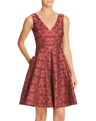 Betsey Johnson Rose Print Jacquard Dress