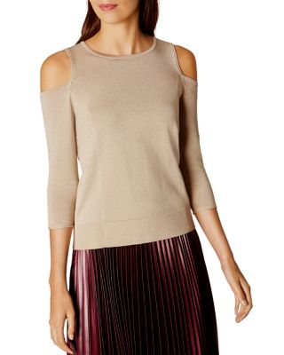 KAREN MILLEN Cold-Shoulder Knit Sweater