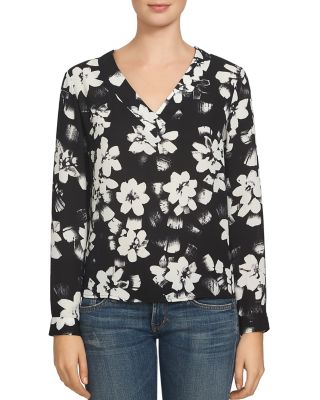 1.STATE Floral Print Cutout Back Blouse