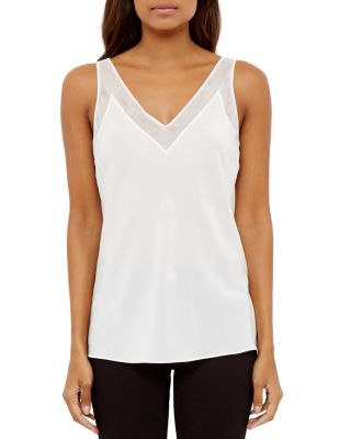 Ted Baker Mesh-Trimmed Silk Top