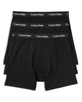 Calvin Klein 3-pack Stretch Cotton Boxer Briefs In Black