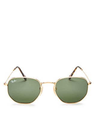 Ray Ban Ray-ban Unisex Icons Hexagonal Sunglasses, 54mm In Gold/green