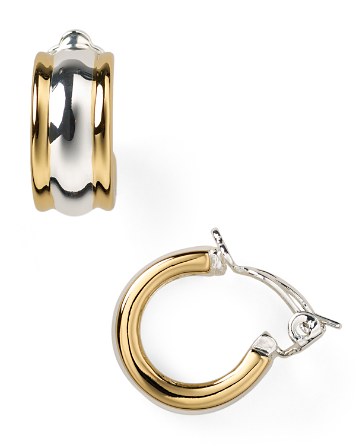 hoop huggie tone earrings lauren ralph clip