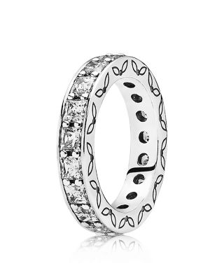 PANDORA Ring - Sterling Silver & Cubic Zirconia Clear Infinity ...