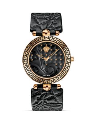 Versace Vanitas Rose Gold PVD Watch with Black Enamel Dial, 40mm