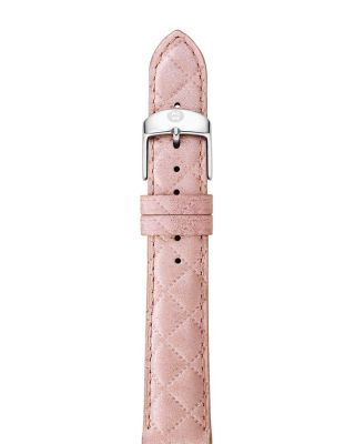 MICHELE Quilted Leather Watch Strap, 18mm