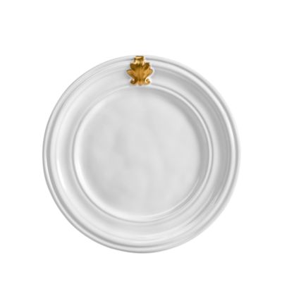 Juliska Acanthus Cocktail Plate, Set of 4, Whitewash & Gold