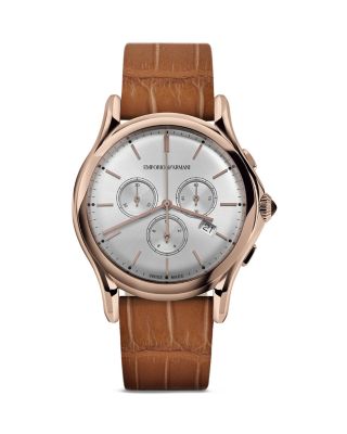 Emporio Armani Swiss Made EA SWISS MADE Rose Gold Ion Plated Stainless Steel Watch, 42mm