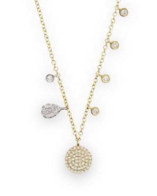 Meira T 14K Yellow Gold Disc Necklace with Diamonds, 16