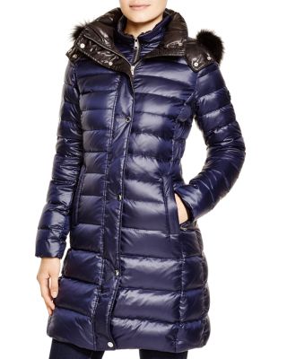 Andrew Marc Gayle Luxe Down Fur Trim Hooded Coat