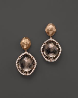 VIANNA BRASIL 18K Rose Gold Earrings with Smoky Quartz and Diamond Accents