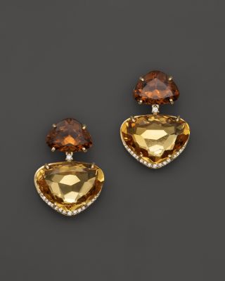 VIANNA BRASIL 18K Yellow Gold Earrings with Citrine and Diamond Accents