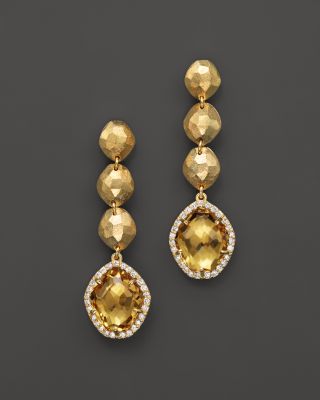 VIANNA BRASIL 18K Yellow Gold Earrings with Citrine and Diamond Accents