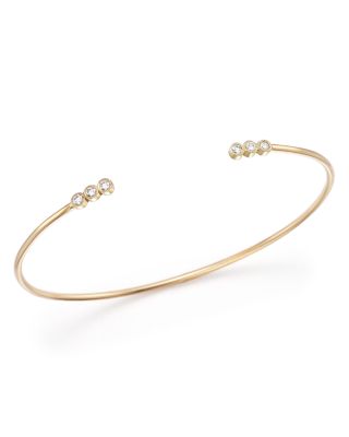 Zoë Chicco 14K Gold 3 Diamond Open Cuff Bracelet