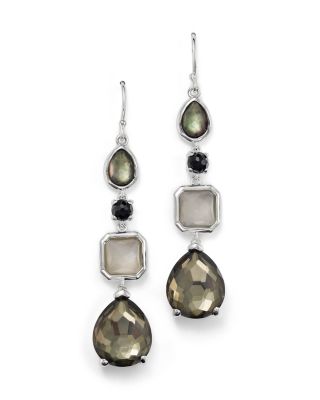 IPPOLITA Sterling Silver Rock Candy® 4 Stone Linear Earrings in Black Tie