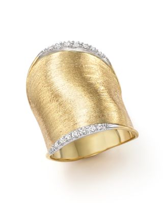 Marco Bicego Marco Bicego Diamond Lunaria Large Ring in 18K Yellow Gold