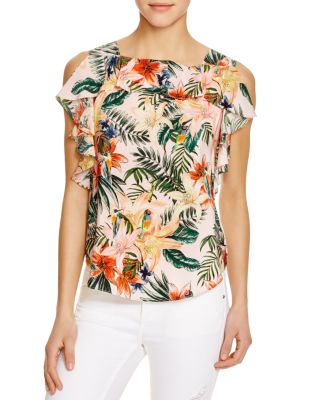 Amanda Uprichard Off Shoulder Ruffle Silk Top - 100% Bloomingdale's Exclusive