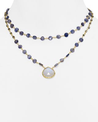 Ela Rae Leandra Layered Moonstone Necklace, 14