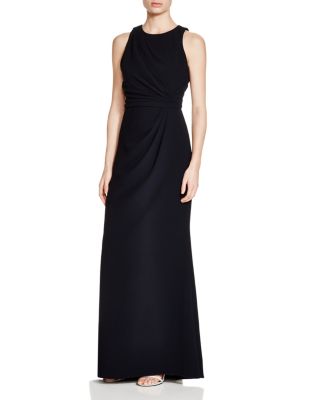 Badgley Mischka Sleeveless Ruched Gown