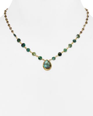 Ela Rae Ara Raw-Cut Emerald Pendant Necklace, 15.5