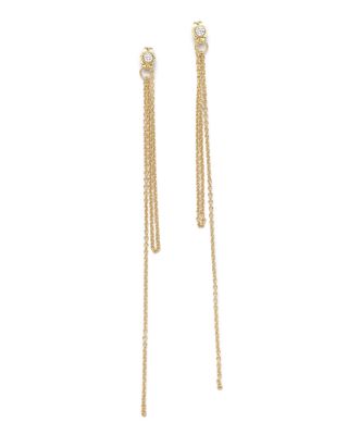 Zoë Chicco 14K Yellow Gold Hanging Chain Earrings with Diamonds