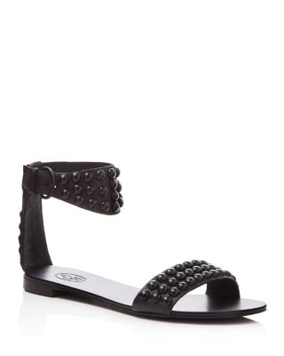 studded ankle strap flats