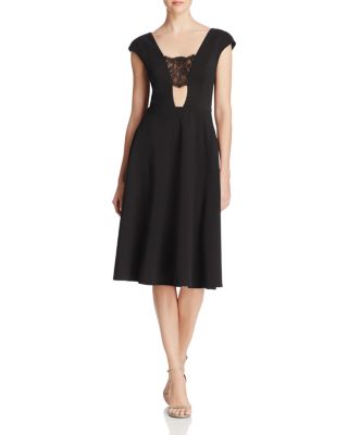 ABS by Allen Schwartz Lace Inset Crepe Dress