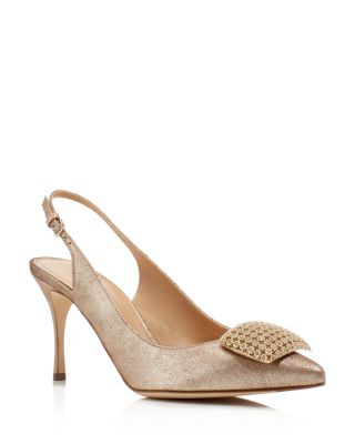 Sergio Rossi Eloise Metallic Slingback High Heel Pumps