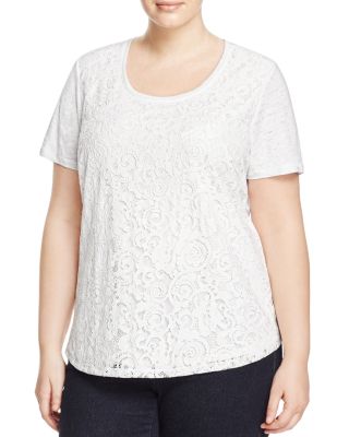 Calvin Klein Plus Lace Front Tee