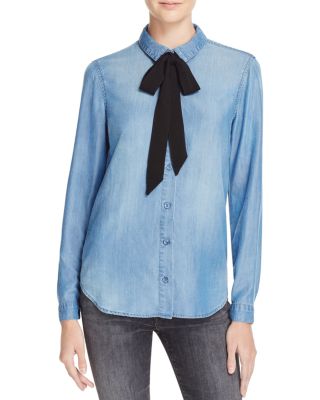 Bella Dahl Chambray Tie Neck Shirt - 100% Bloomingdale's Exclusive