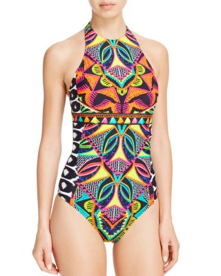 Trina Turk Africana High Neck One Piece Swimsuit