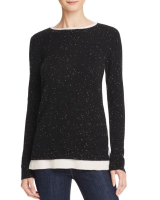 C by Bloomingdale's Color-Block Double Crew Cashmere Sweater