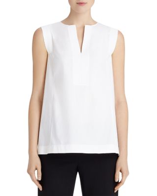 Lafayette 148 New York Hillary Split Neck Blouse