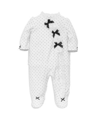 Little Me Infant Girls' Polka Dot Velour Footie - Sizes 3-9 Months