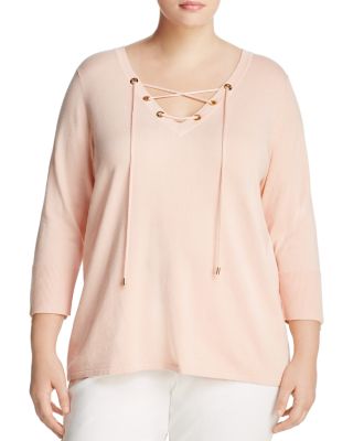 Calvin Klein Plus Lace-Up Sweater