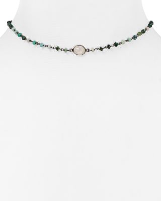 Ela Rae Libi Raw Emerald Choker Necklace, 14