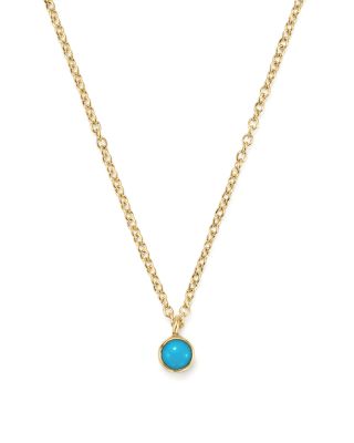 Zoë Chicco 14K Yellow Gold Single Bezel Turquoise Necklace, 14