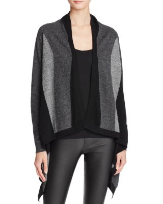 C by Bloomingdale's Draped Color Blocked Cashmere Cardigan