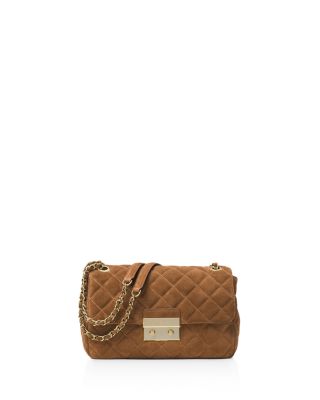 MICHAEL Michael Kors Sloan Large Quilted Suede Chain Shoulder Bag 