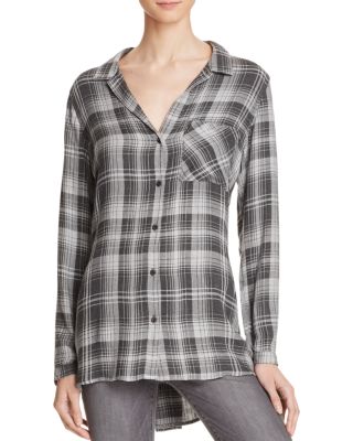 Bella Dahl Side Slit Plaid Tunic