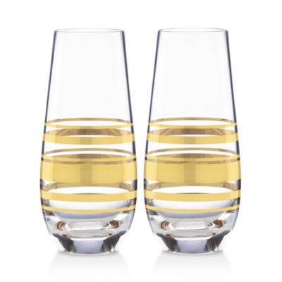 kate spade new york Hampton Street Stemless Champagne Flute, Set of 2